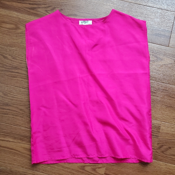 Boxy Hot Pink Silk Shirt - Picture 2 of 4